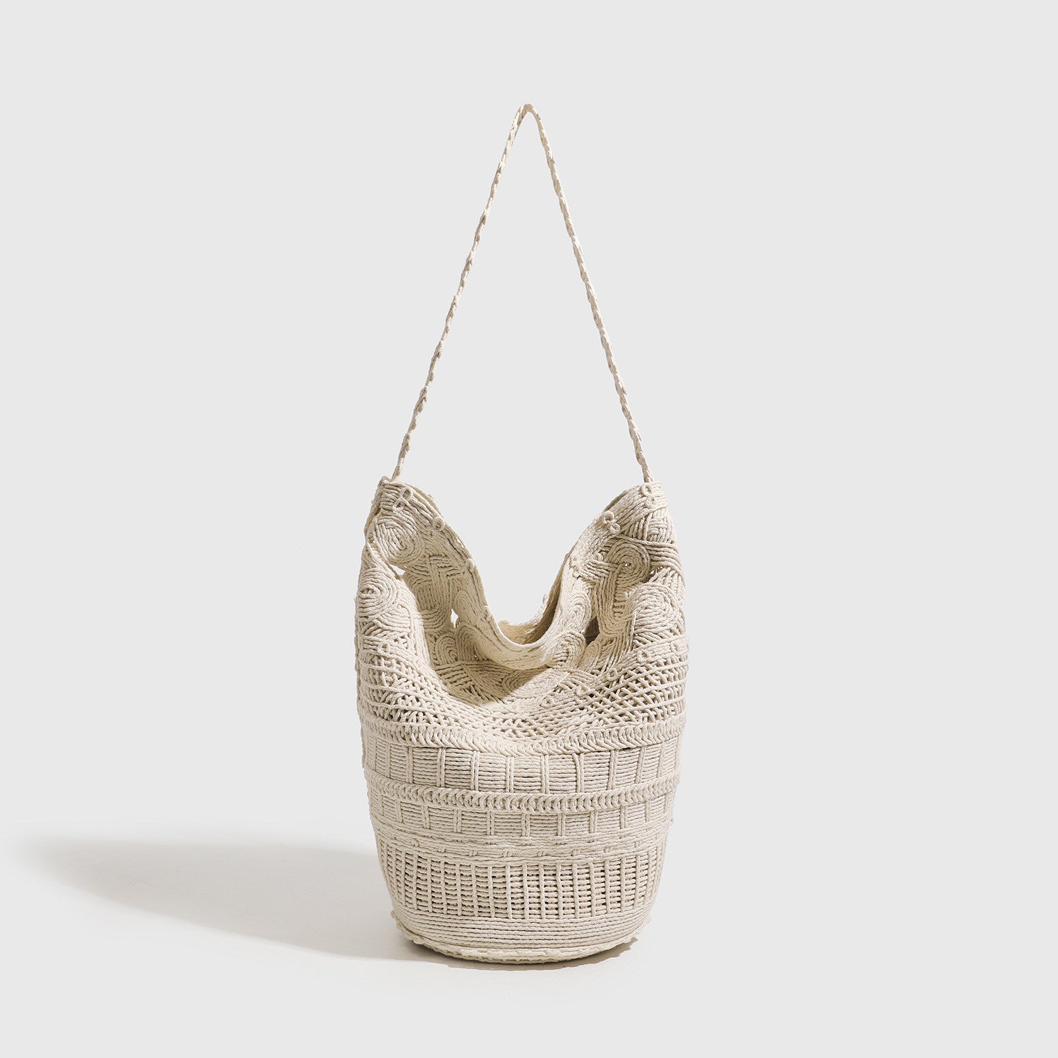 Woven Bucket Shoulder Bag