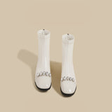 Rhinestone Strap Ankle Boots