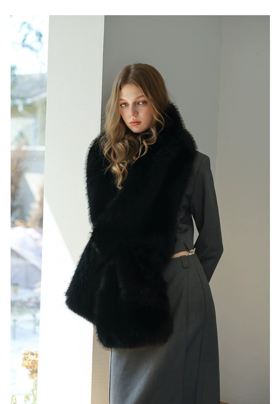 Black Fur Scarf