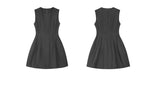 Structured Flare Mini Dress - Black
