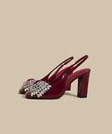 Crystal Bow Block-Heel Slingbacks