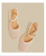 Woven Slingback Flats (Cream)
