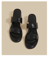Double Strap Low Heel (Black)