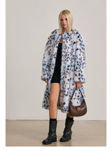 Blue Leopard Fur Coat