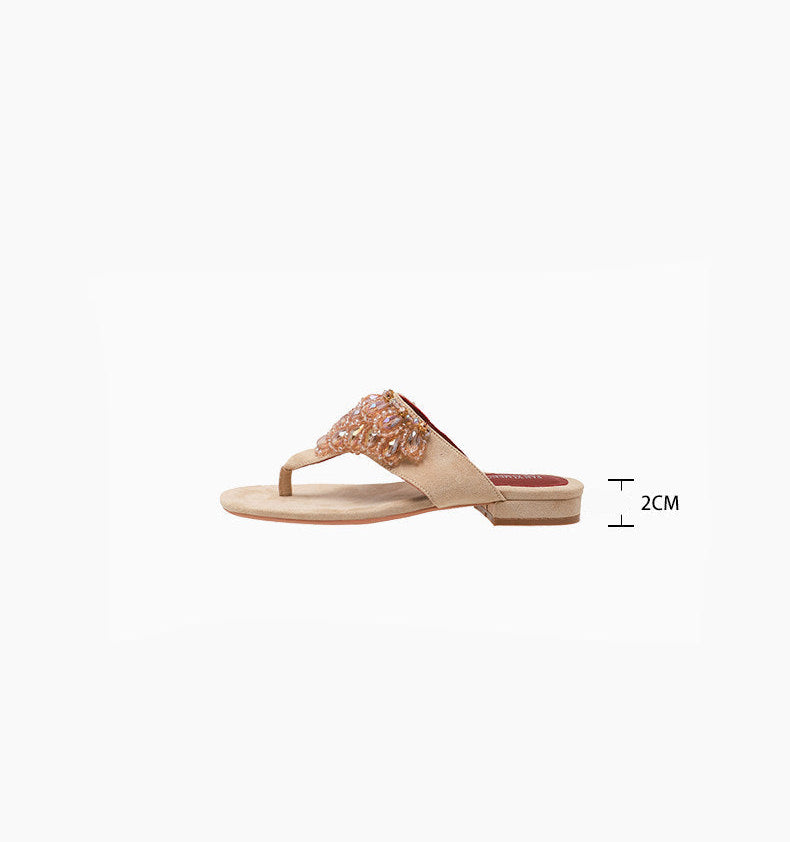 Embellished Thong Flat (Black)