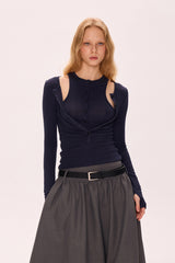 Low-Waist Pleated Skirt