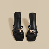 Buckle Strap Sandals (Black)