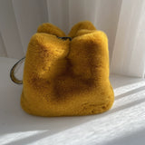 Faux Rabbit Fur Bucket Bag