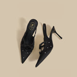 Crystal Bow Slingback Stiletto Heels