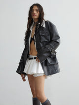 White Ruffled Miniskirt