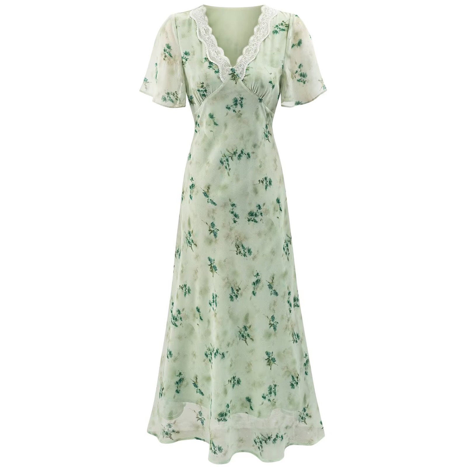 Sage Bloom Maxi Dress