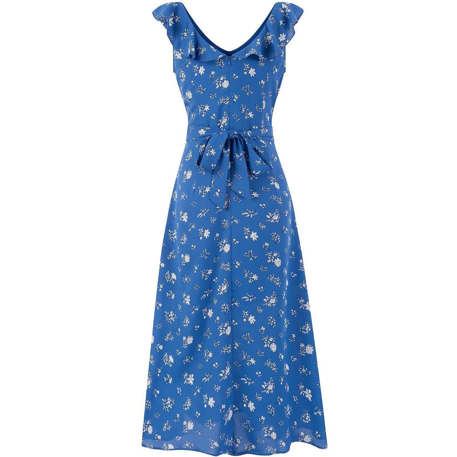 Azure Bloom Midi Dress