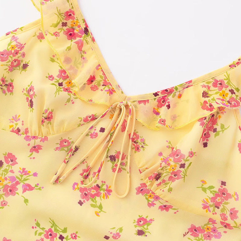 Butter Yellow Floral Dress