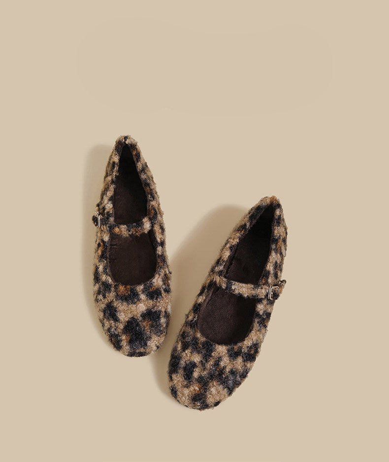 Wool-Blend Mary Jane Flats