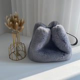 Faux Rabbit Fur Bucket Bag