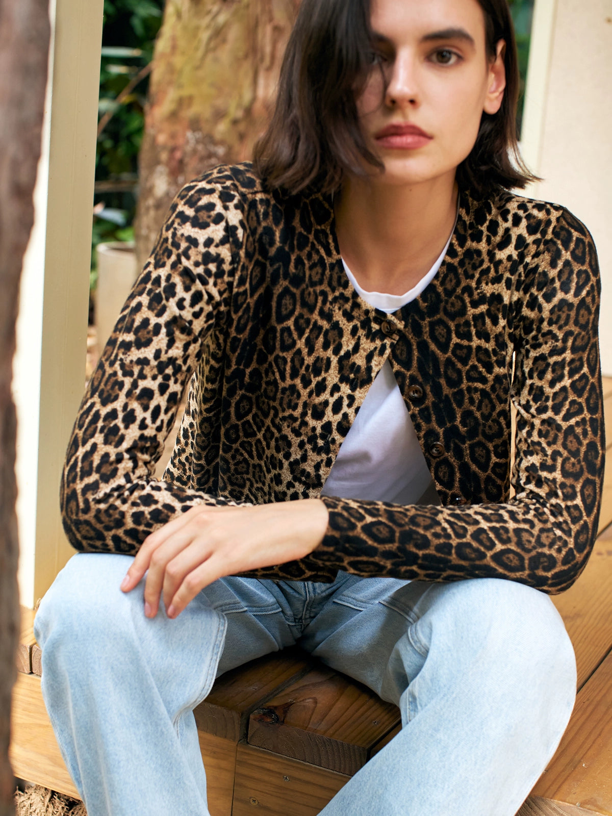 Leopard Brushed Top / Cardigan