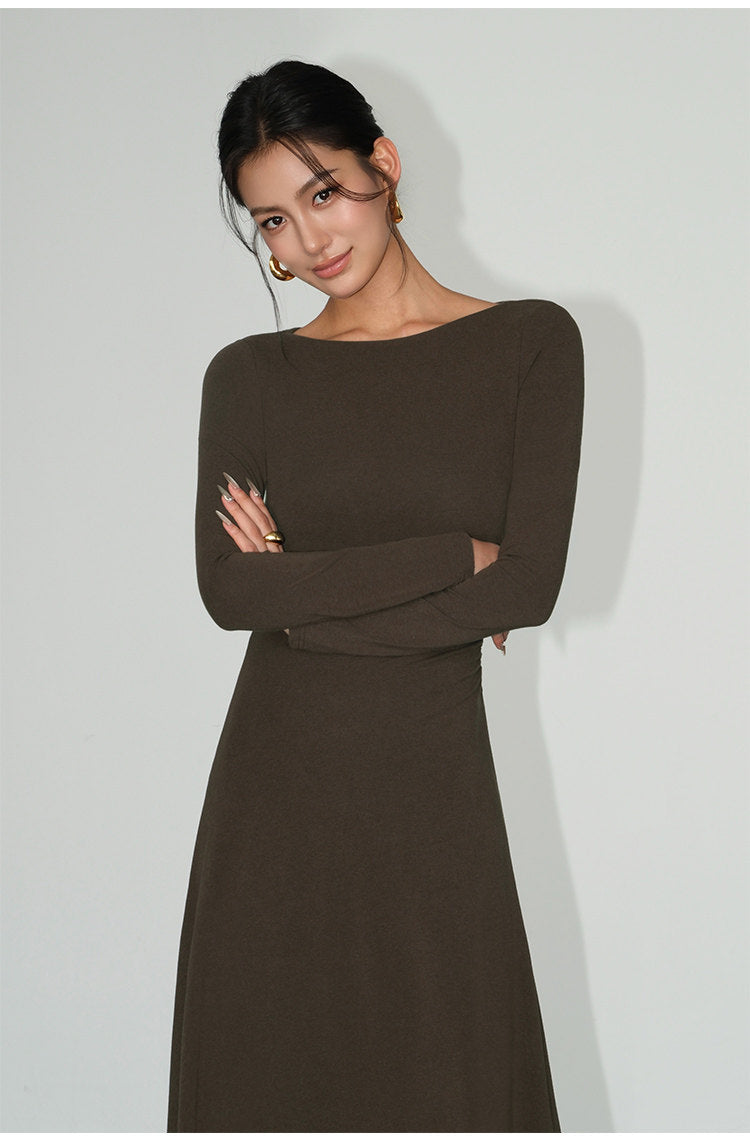 Off-Shoulder Knit Maxi Dress