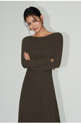 Off-Shoulder Knit Maxi Dress