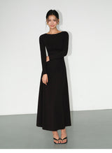 Off-Shoulder Knit Maxi Dress