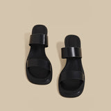 Double Strap Curve Sandals (Black)