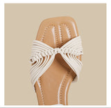 Knot Strap Heel Sandals (Brown)