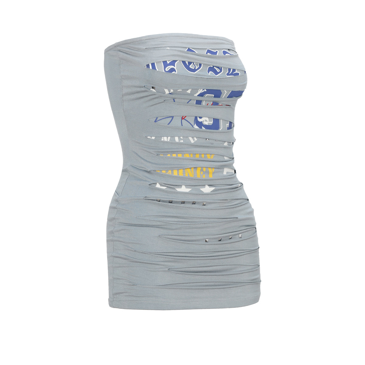 Ripped Logo Tube Dress
