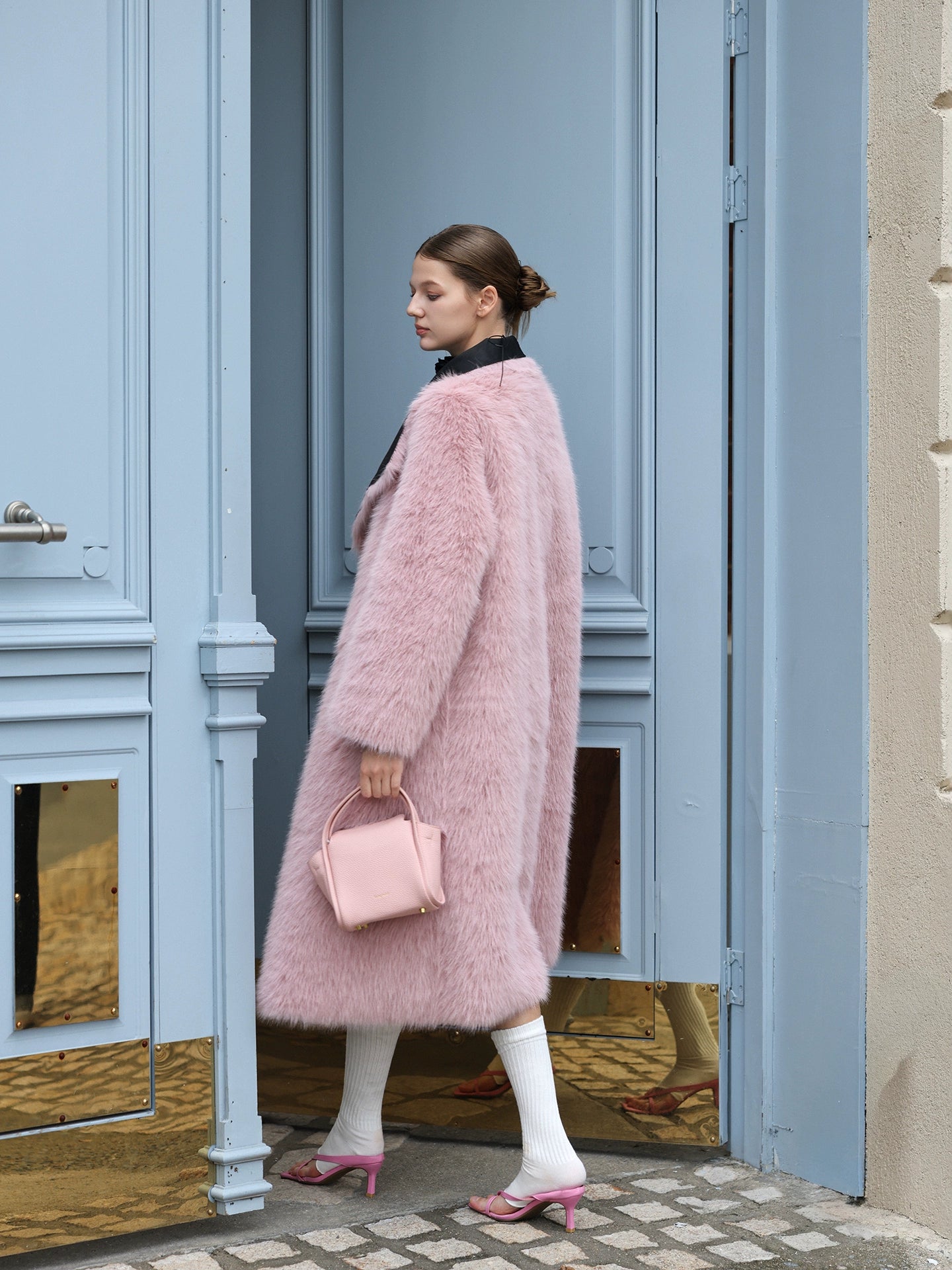Berry Pink Fur Coat