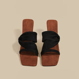 Twist Strap Heeled Sandals