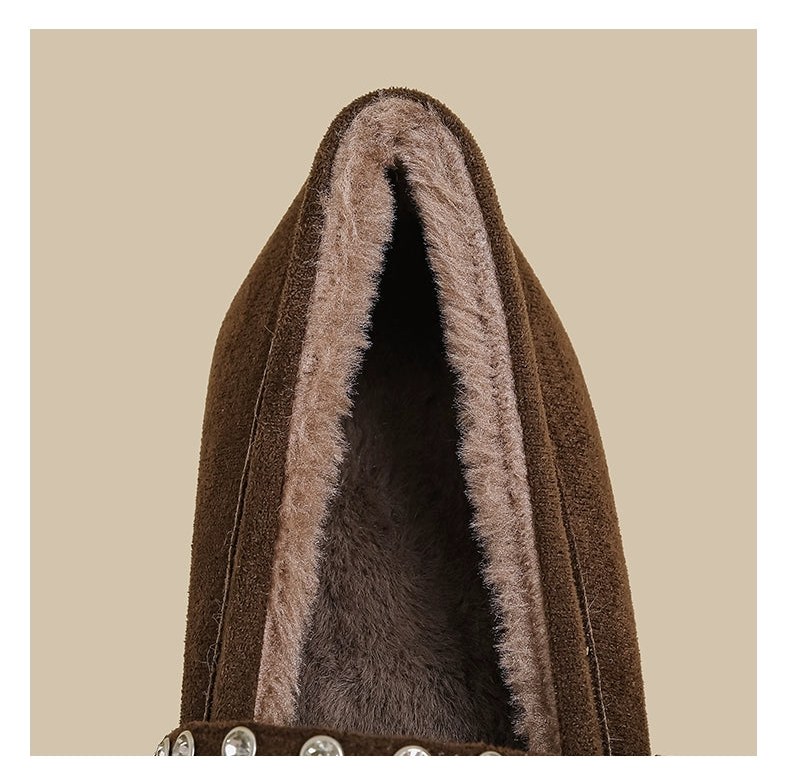 Fur Strap Mary Jane Flats