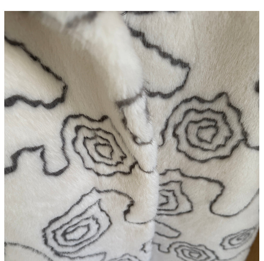 Floral Faux Fur Coat