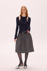 Low-Waist Pleated Skirt