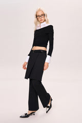 Asymmetrical Layered Top - Black