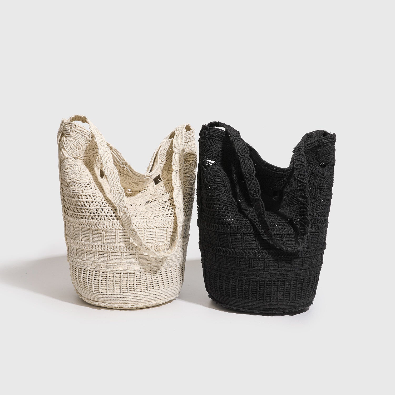 Woven Bucket Shoulder Bag