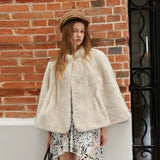 Light Beige Faux-Mink Cape