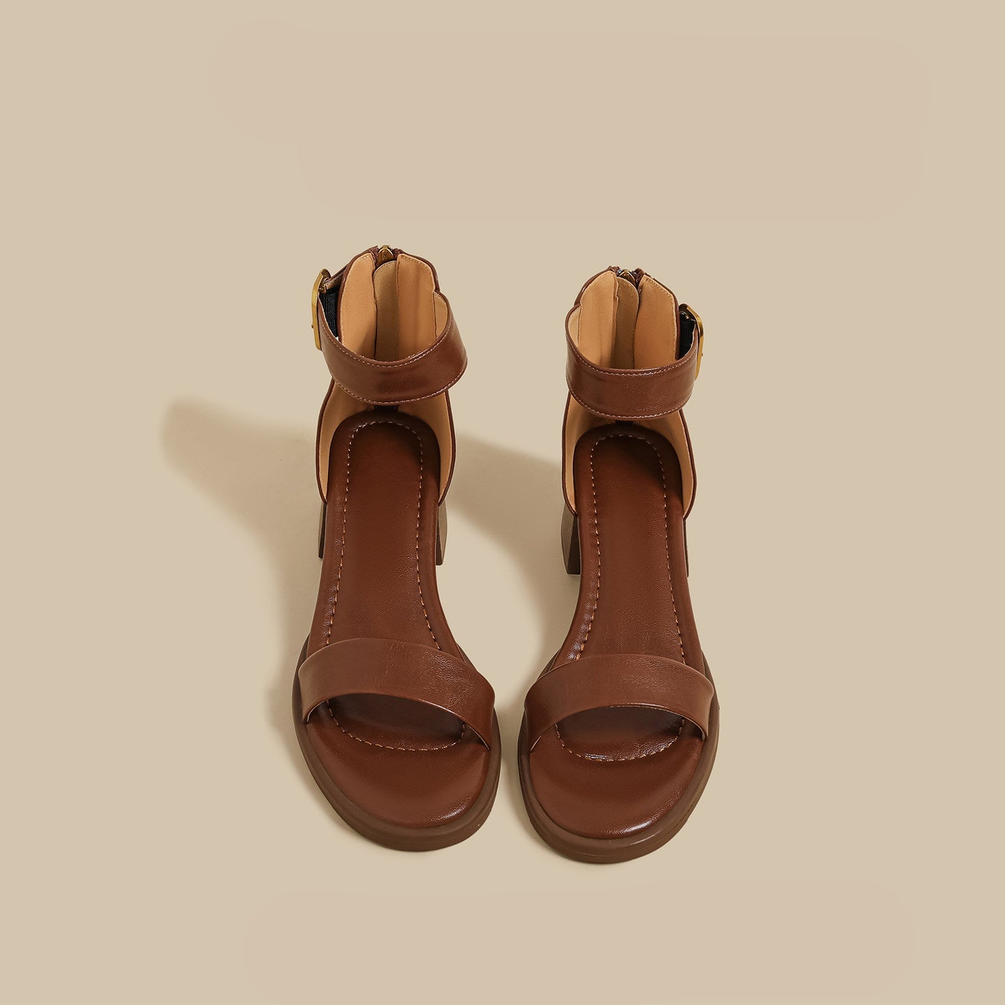 Minimal Ankle Strap Block Sandal