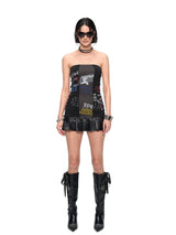 Punk Print Bandeau Dress