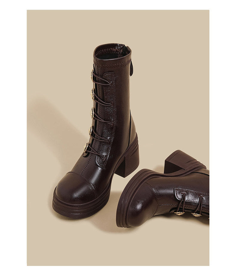 Button-Detail Ankle Boots