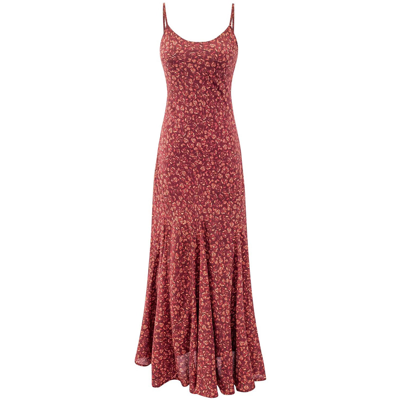 Crimson Bloom Slip Dress