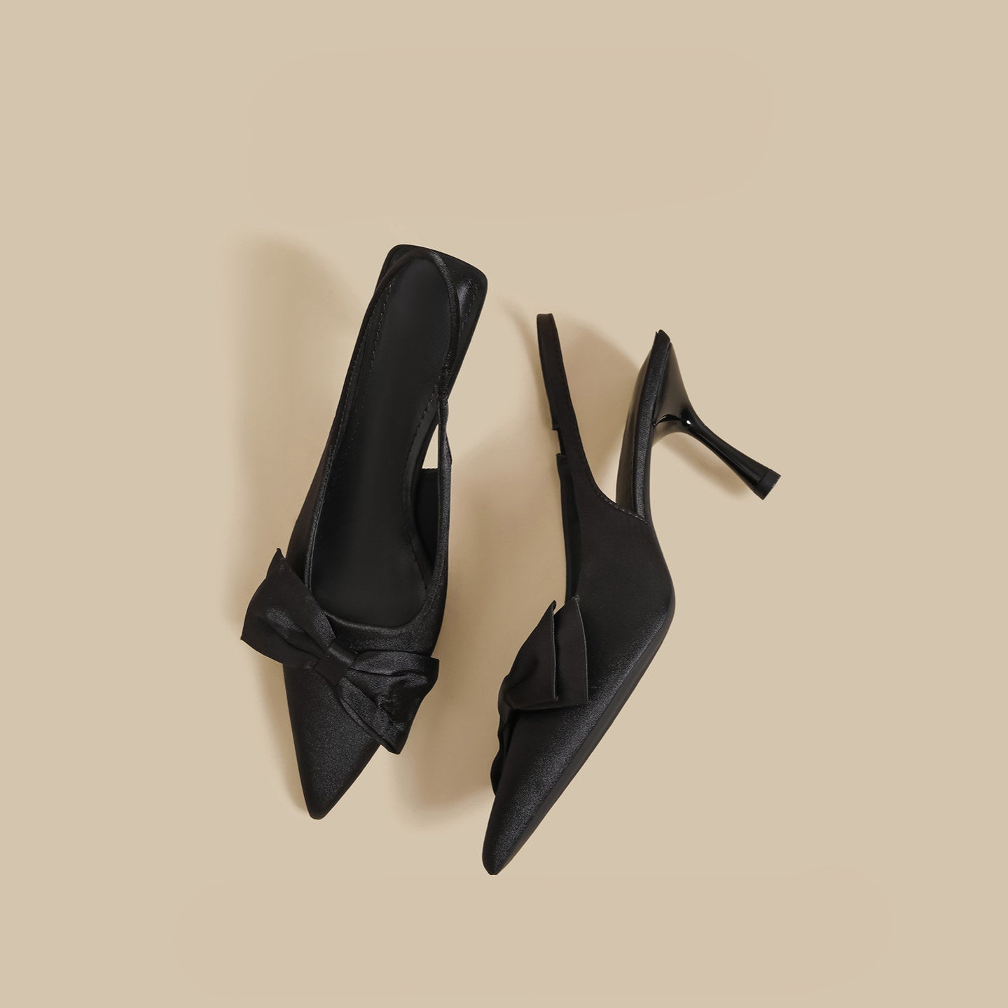 Bow-Detail Slingback Stiletto Heels
