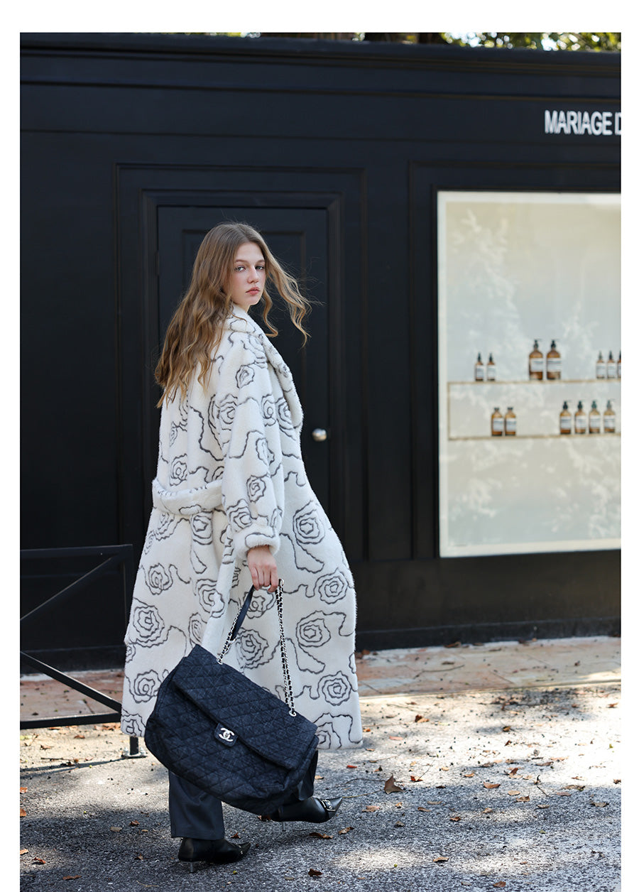 Floral Faux Fur Coat