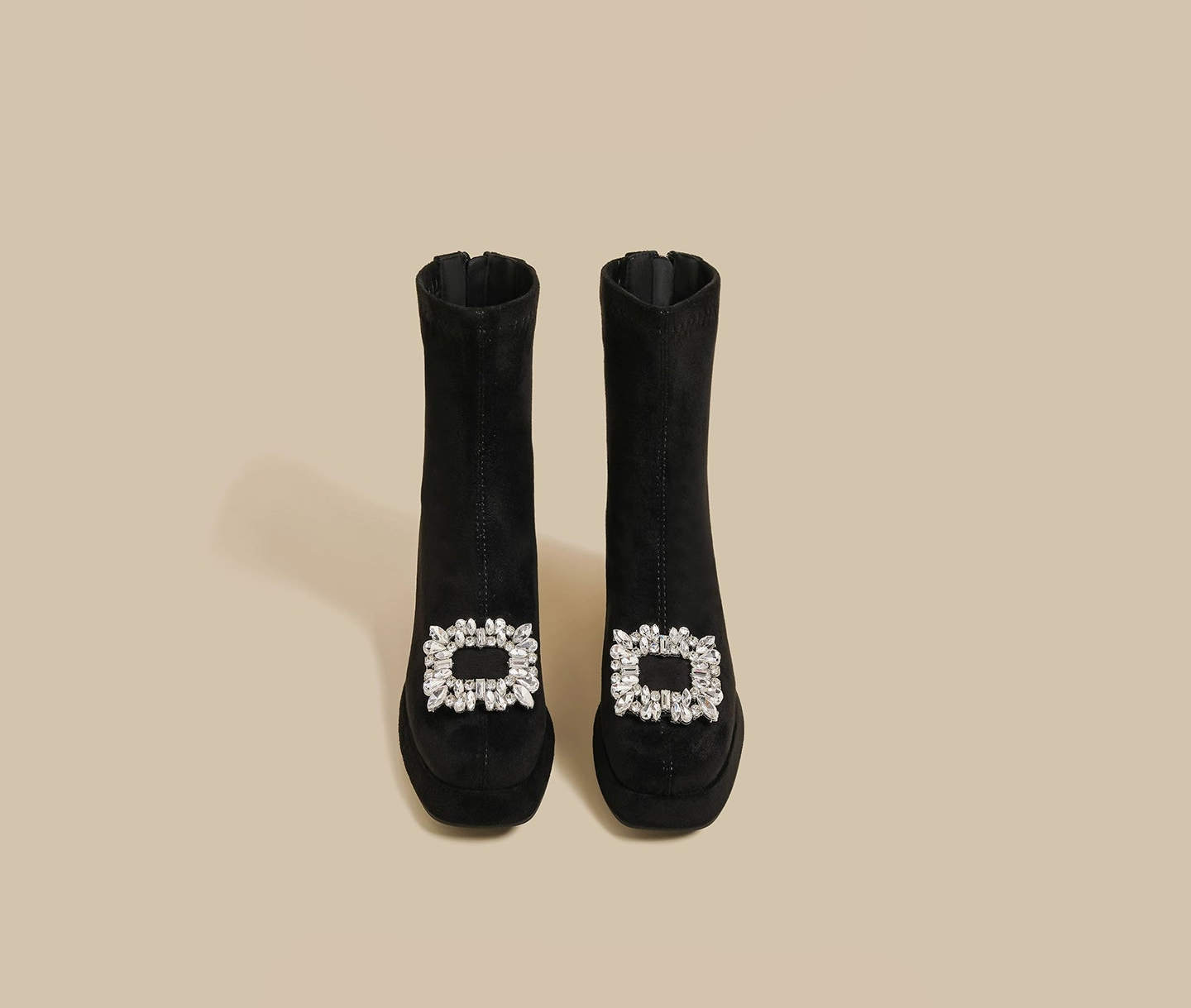 Rhinestone Velvet Boots