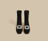 Rhinestone Velvet Boots