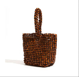 Woven Wooden Bead Bag