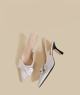 Bow-Detail Slingback Stiletto Heels