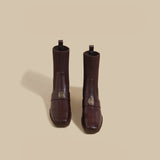 Metal Knit Ankle Boots