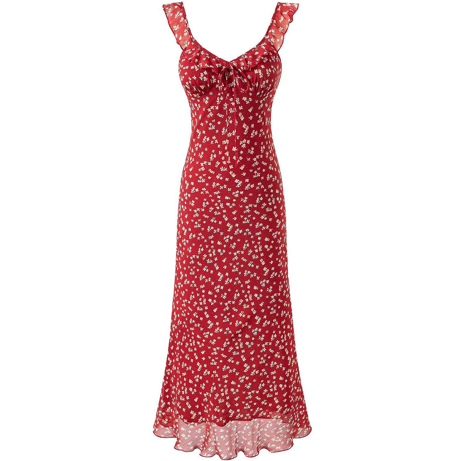 Scarlet Petal Midi Dress