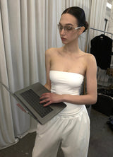 White Bandeau / Sweatpants