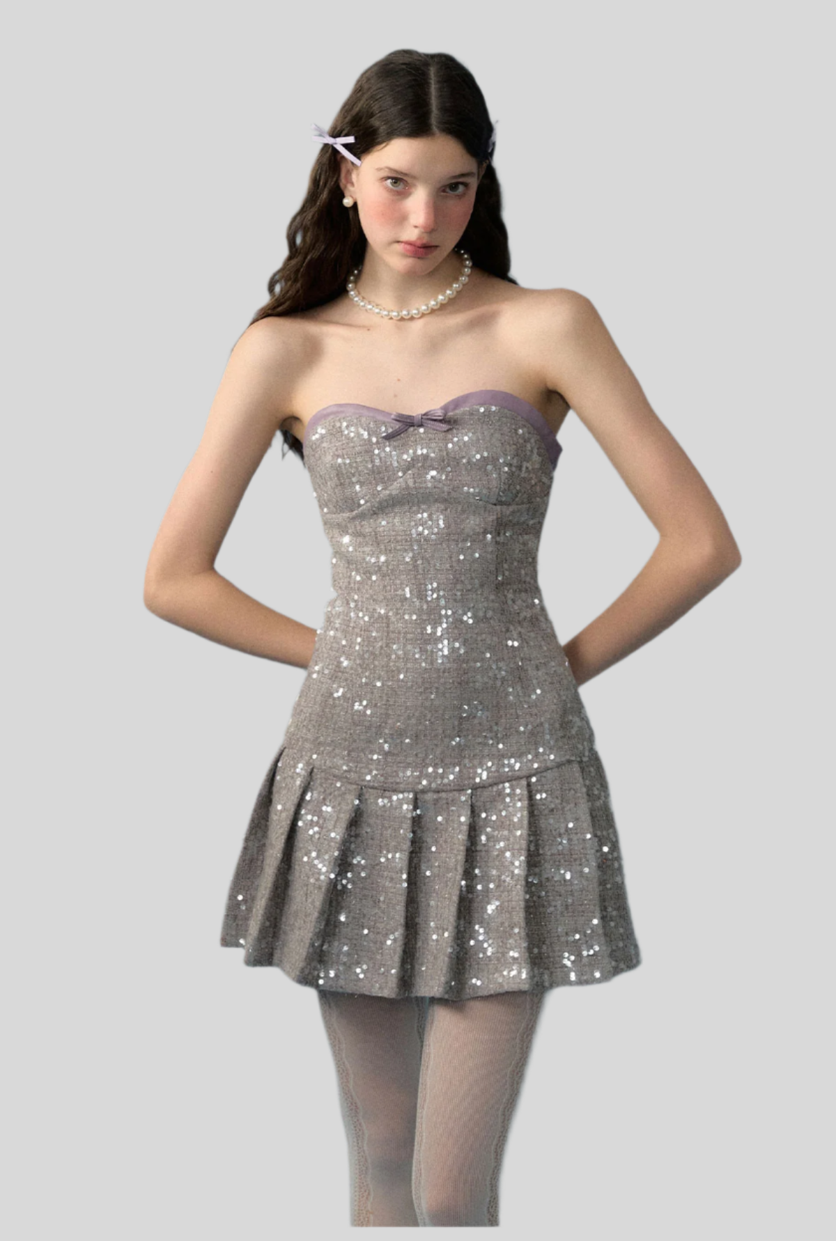 Sequin Pleated Dress
