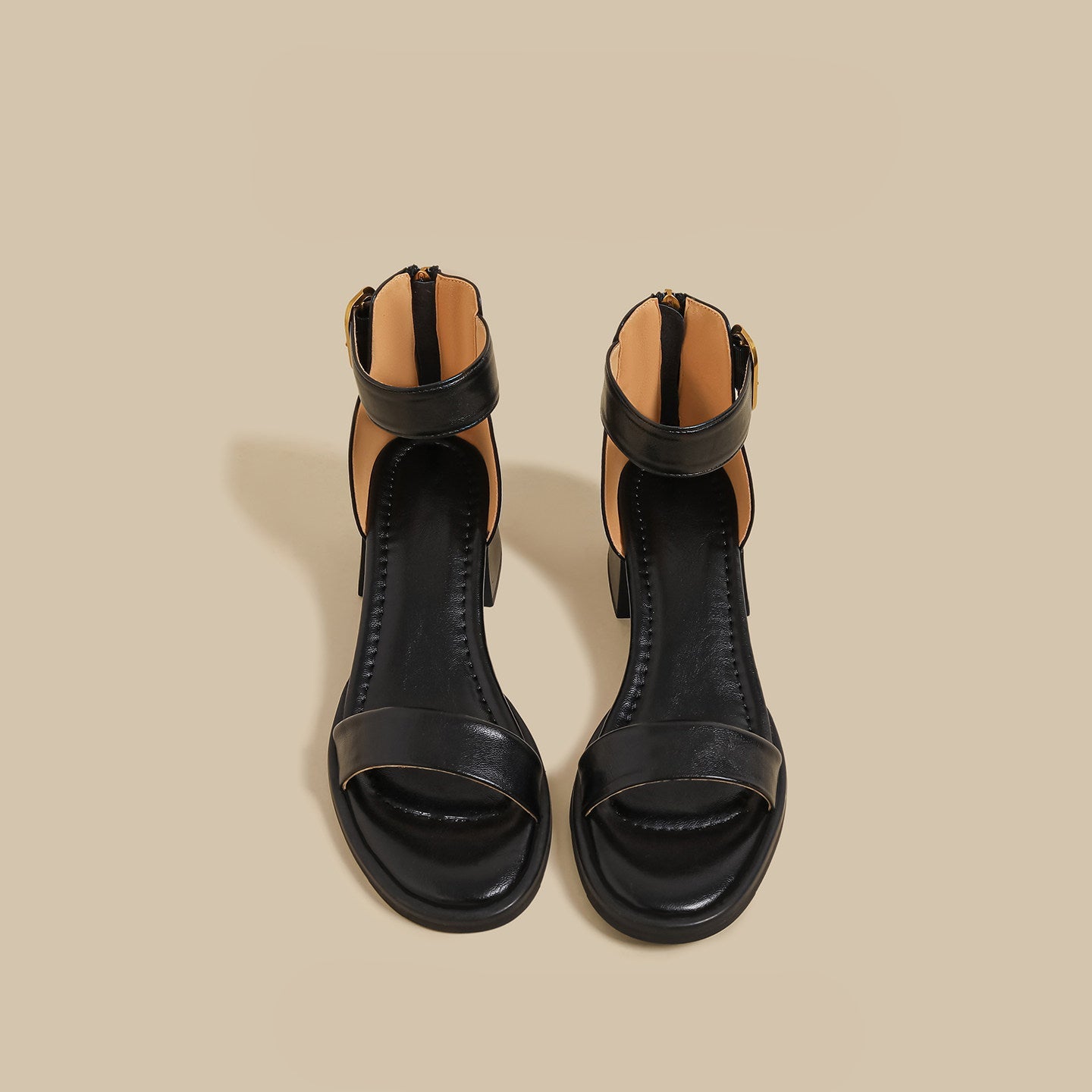 Minimal Ankle Strap Block Sandal