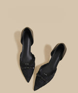 Lace Bow DOrsay Heels
